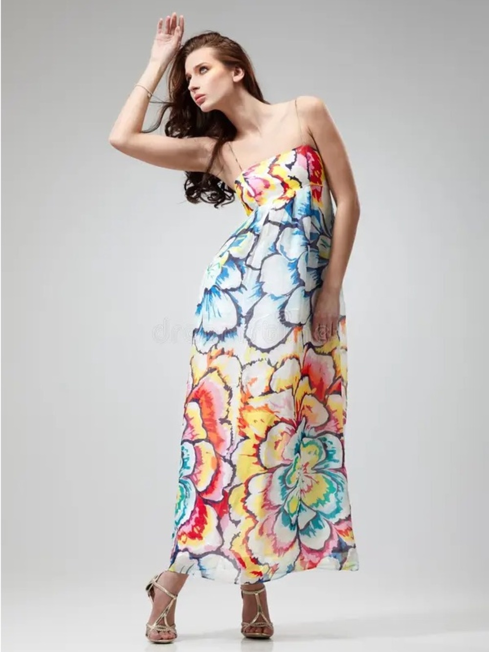 ✨ RARE✨ Zara 100% Silk Floral Maxi Dress Multicolor Size S - Picture 3 of 17